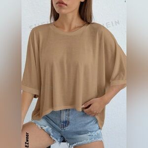 Short sleeve brown shirt size xs loose fit